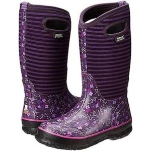 Bogs Purple Classic Flowers Stripe -30 Winter SnowBoots